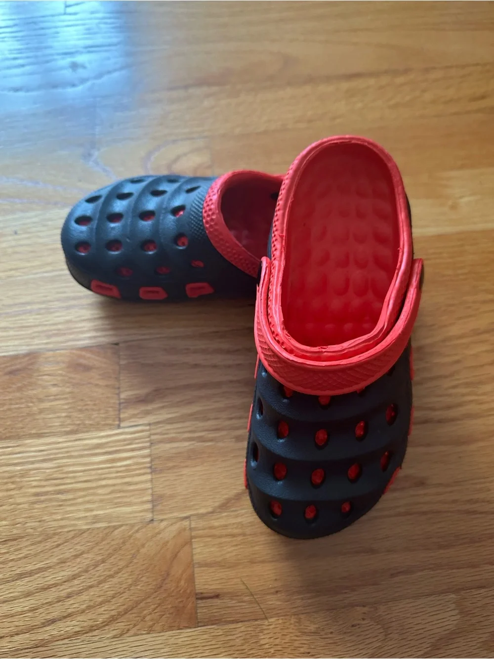 Kids Red and Black Comfort Clogs - Lightweight Slip-On